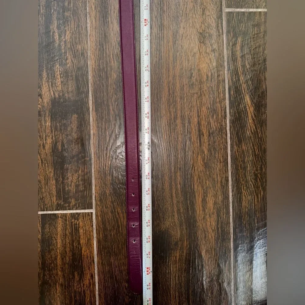Karen Scott Genuine Leather Belt – Plum Purple – Size M 💜